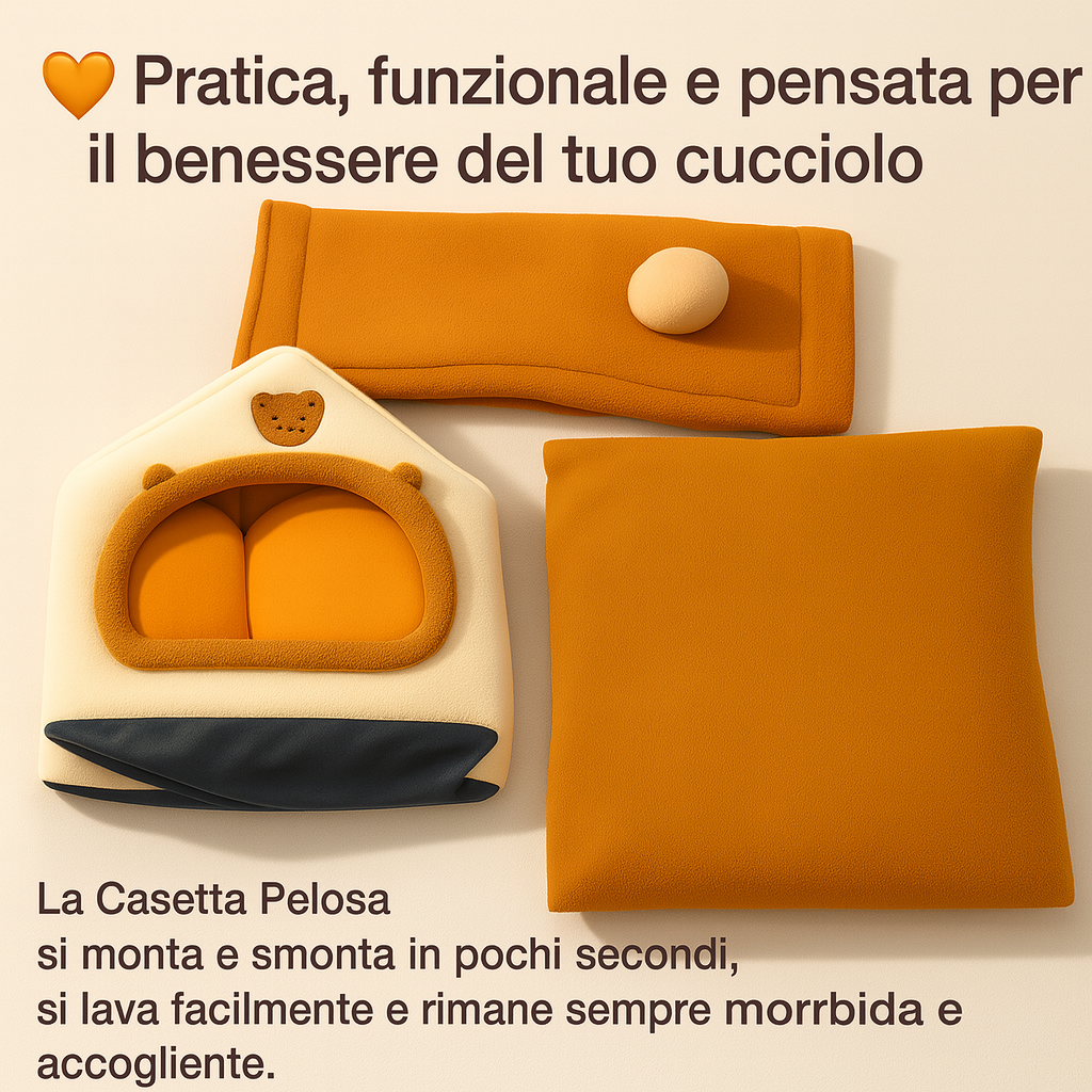 Casetta pelosa™ - Rifugio Morbido per Cani e Gatti di Piccola Taglia