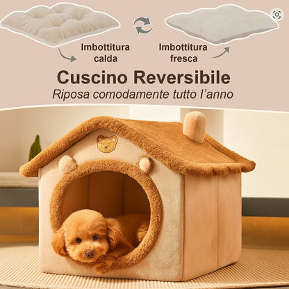 Casetta pelosa™ - Rifugio Morbido per Cani e Gatti di Piccola Taglia